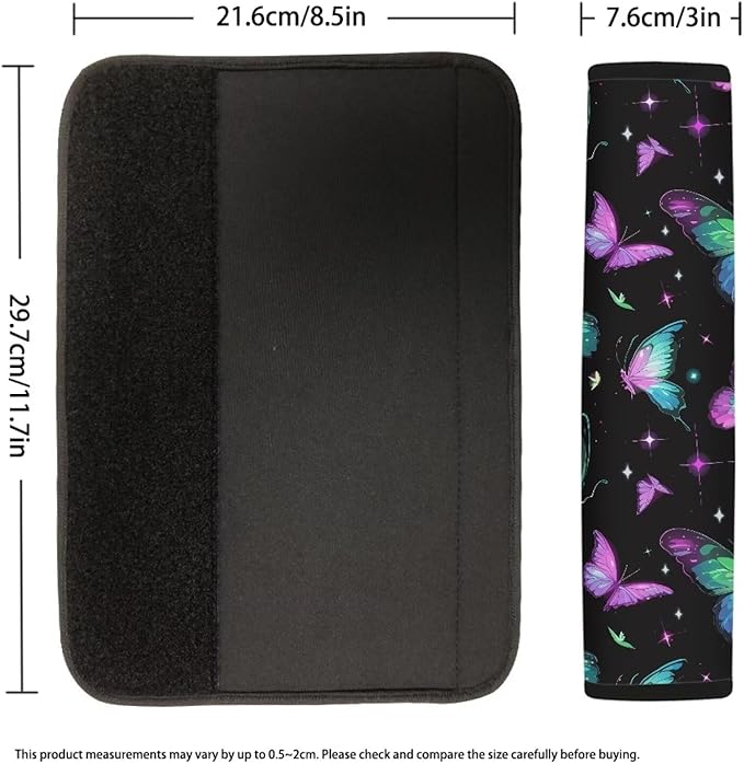 AFPANQZ Butterflies Seat Belt Cover for Women Adults 2 Packs Comfortable Driving Shoulder Protectors Car Safety Seatbelt Pads Soft Comfort Cushion Car Seats Accessories Decor