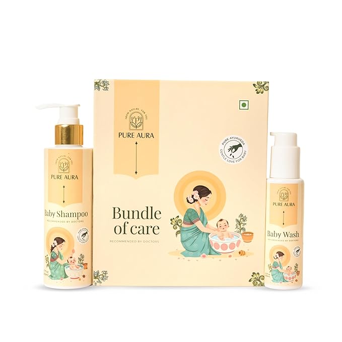 Clean Baby Kit, Tear-Free Shampoo & Gentle Body Wash, Ayurvedic Formula, Sulfate-Free, for Newborns Infants & Toddlers