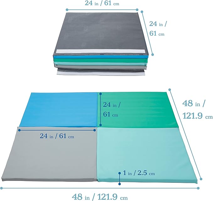 ECR4Kids SoftZone Quad Fold-N-Go Activity Mat, Folding Playmat, Contemporary