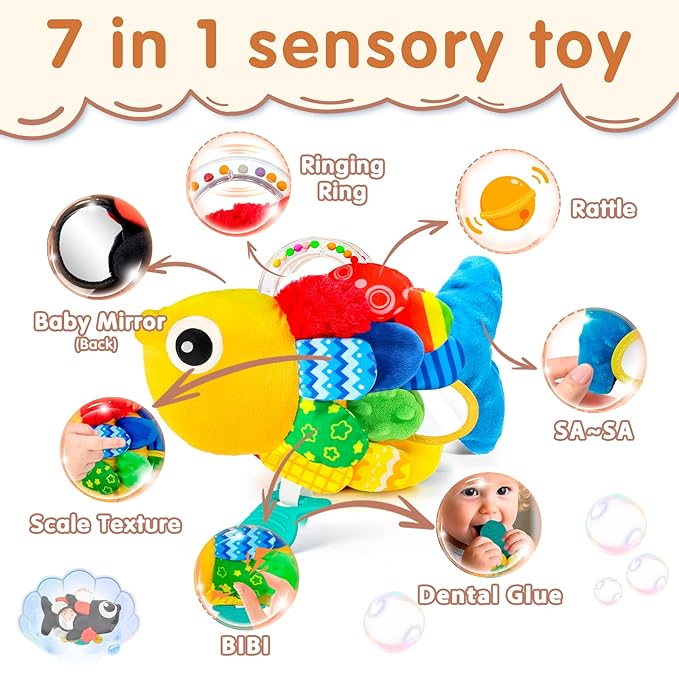 weirtoya Baby Rattles Teething Toys 3-6 Month, Baby Toys for 0-6 Months Infant Toy Sensory Toys with Beads Grasping Shaker, Tummy Time Toys for 0-3 Months, 3-6, 6-12 Months