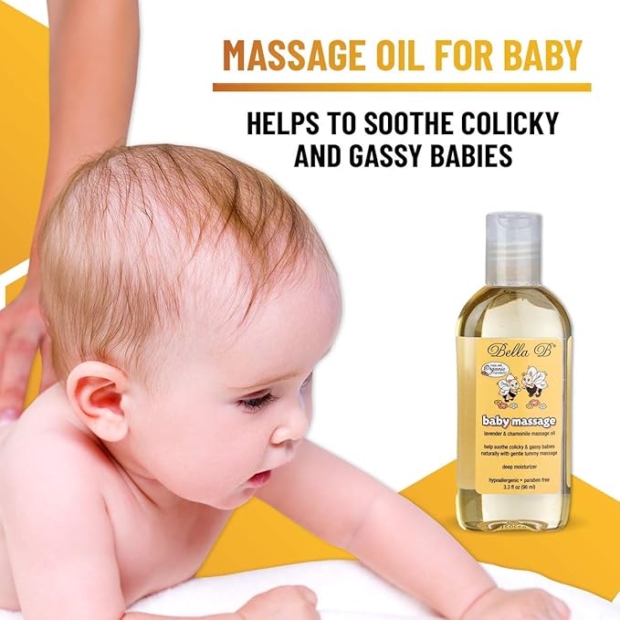 Bella B Bundle Chest Rub 2 oz & Baby Massage Oil 3.3 oz - Baby Chest Rub - Baby Vapor Rub - Baby Oil Organic - Organic Baby Oil - Eucalyptus Chest Rub - Baby Oil Rub - Hypoallergenic Massage Oil, 2 piece set
