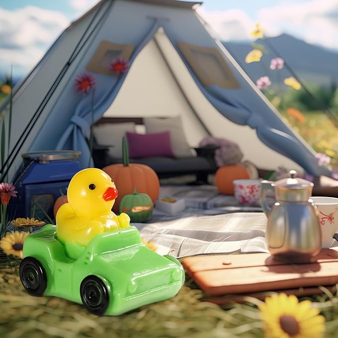 30pcs Ducks in a Car, Resin Car Duck Set Funny Mini Car Ducks Unique Rubber Ducks Small Animal Tiny Ducks Car Dashboard Decor Micro Landscape Duck