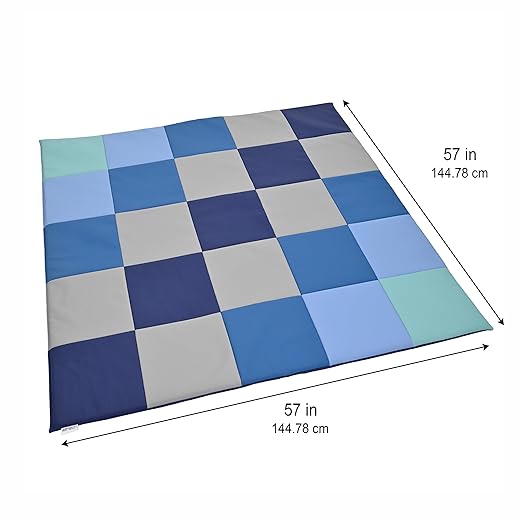 Children's Factory Patchwork Crawly Mat, Cushioned Floor Mat for Kids, Daycare Mat, Tranquility