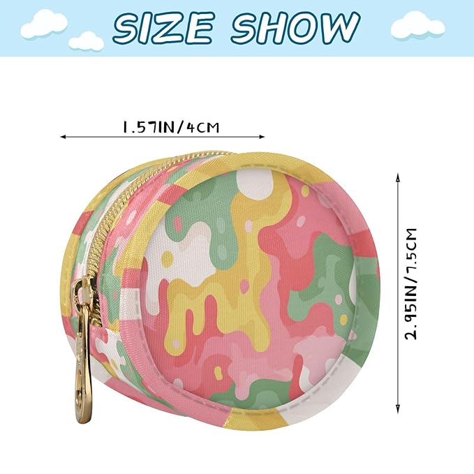 Pacifier Holder with Clip Pacifier Case for Diaper Bag Round Baby Pacifier Pouch Box Bag Portable Multicolored Drips