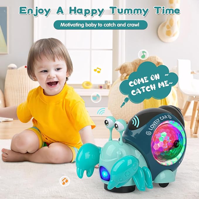 Baby Toddler Crawling Toys 6-12 Months, Crawling Crab Toy, Infant Tummy Time Baby Toys with Learning Crawl System Music for 0-3-6 7 8 9 10 12-18 Month Boy Girl Christmas Birthday Gifts