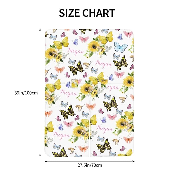 Personalized Baby Car Seat Canopy for Baby Girls, Custom Name Sunflower Butterfly Baby Car Seat Covers for Babies, Opening Minky Nursing Breastfeeding Cover for Infant, Carseat Canopies for Newborn