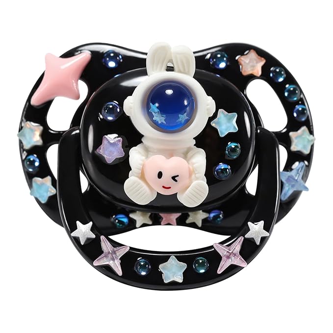 CutiePlusU Adult Size Pacifier DIY Big Shield Pacifier - Black