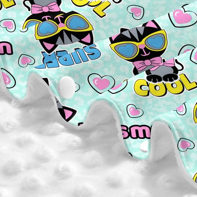 Personalized Baby Car Seat Canopy With Name - Custom Cute Cat Stroller Cover for Girls, Minky Nursing Cover for Breastfeeding, Newborn Carseat Canopies