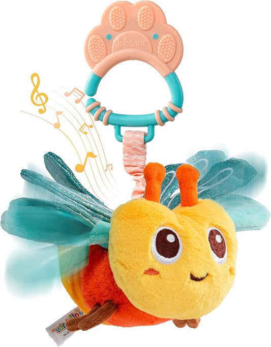 Jollybaby Musical Flying Dragonflies Toy - Car Seat, Stroller, Crib & Play Gym Hanging Toys for Baby 0-6-12-24 Months, Tummy Time Sensory Toy for Infant Boys and Girls Easter Gifts