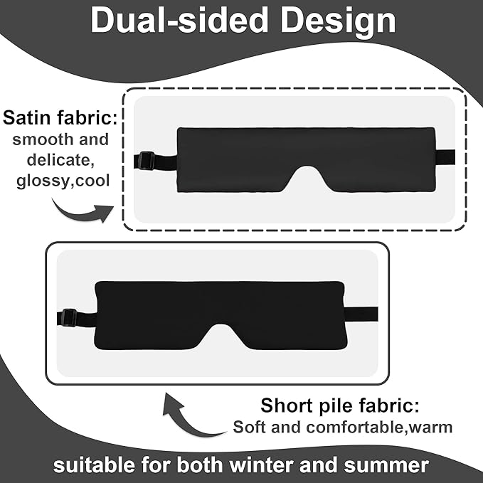 SPRING SEAON Airplane Head Strap for Sleeping, Double-Sided Airplane Eye Mask Head Holder, Adjustable Seat Sleeper Support for Plane, Car & Office Chair, Contoured Nose-Friendly Design，Pouch Included