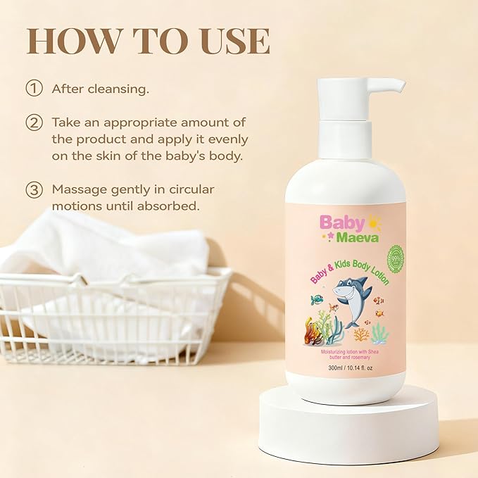 Face and Body Organic Lotion for Babies, Toddlers and Kids of all Ages – Gentle Moisturizer with Shea Butter & Glycerin | Hypoallergenic & Non-Toxic Formula, Dermatologically Tested