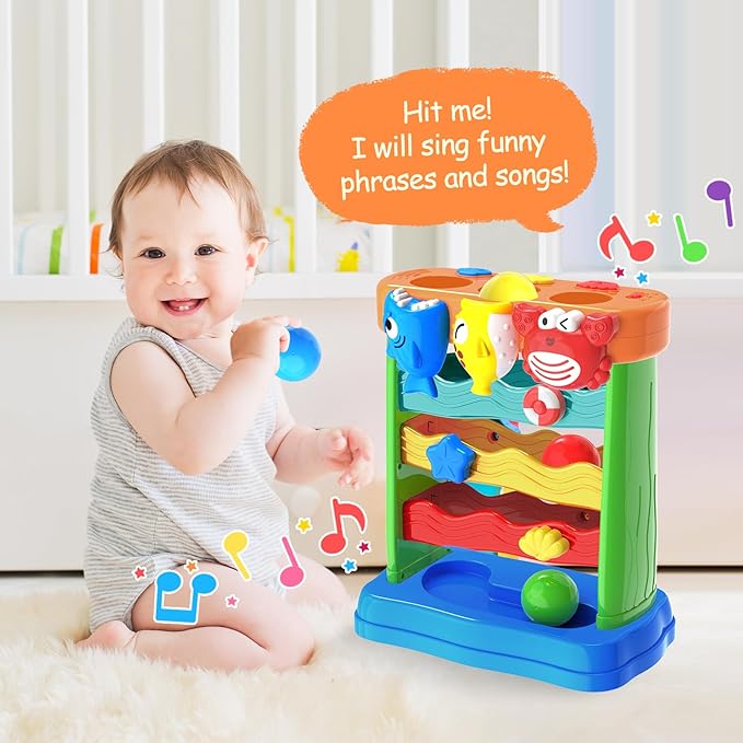 YEGEER Toys for 1 2 Years Old Boys Girls, Musical Toys for 12-18 Months, Interactive Toddler, Montessori Toys, Christmas Birthday Gifts for Baby Kids Toddlers Age 1-2 Years Old (Multicolored)