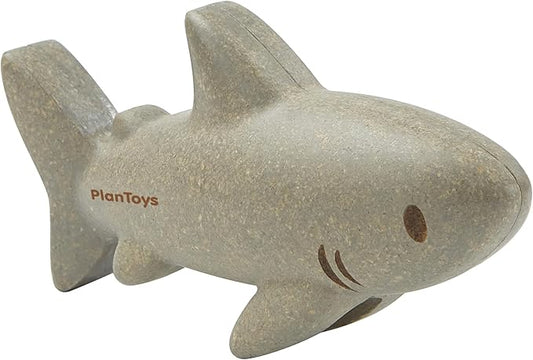 PlanToys® Wooden Shark Bath Toy | Montessori Inspired Water Toy for Imaginative & Creative Play | Eco-Friendly Animal Figure for Bath Time & Water Play