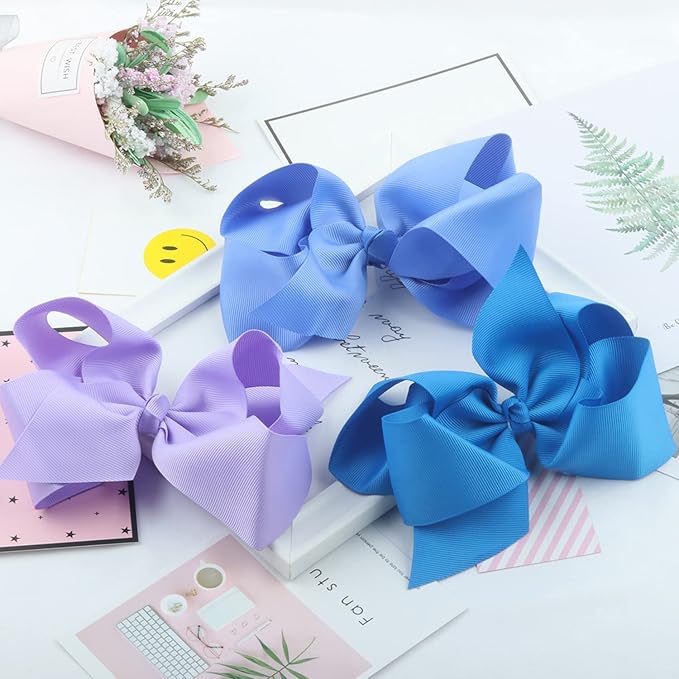 30PCS Big 6 Inch Hair Bows for Girls Grosgrain Ribbon Toddler Hair Accessories with Alligator Clips for Toddlers Infants Girls Kids Teens