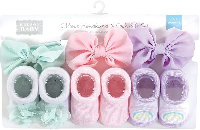 Hudson Baby Girl's Headband and Socks Giftset
