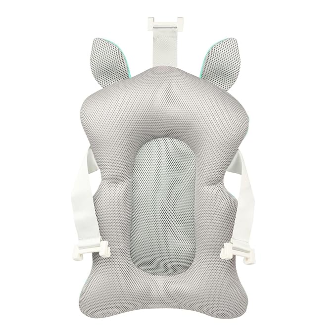 Baby Bath Seat Support Net Soft Infant Bathing Seat Support Mat Suspension Shower Pad Adjustable Non-Slip Newborn Bathtub Sling Mat Baby Sink Bather Tub Shower Net Bathtub Sit Up Mesh 0-7 Month
