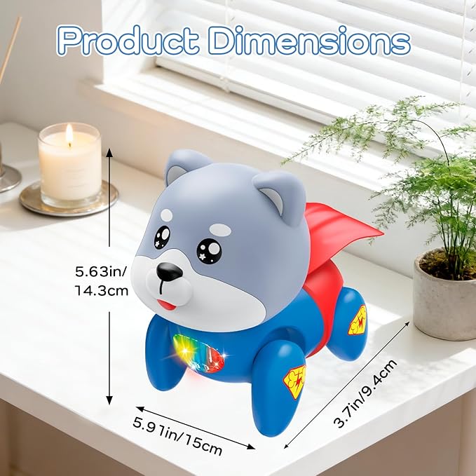 Baby Toys, Fun Tummy Time Toy for Toddlers with Music and Light, Interactive Walking Moving Sensory Toys for Infant Baby Girls and Boys, Birthday Gifts for Kids Boy Girl 3 4 5 6 7 8 Years
