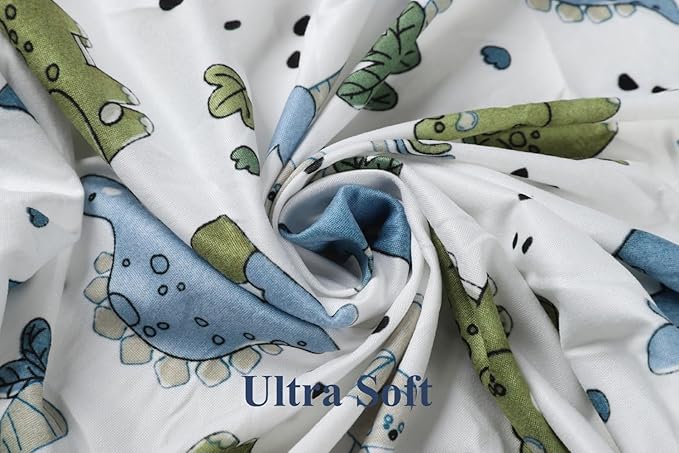 Pack n Play Sheet Stretchy Fitted Portable Mini Crib Sheets Set 2 Pack,Playard Sheets Convertible Playard Mattress Cover,Ultra Soft Jersey Material, Light Blue & Dinosaur