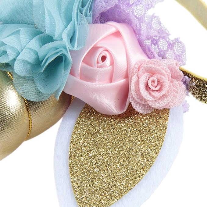 Nishine Baby Elastic Glitter Unicorn Horn Headband Children Unicorn Party Supplies Cosplay Gift