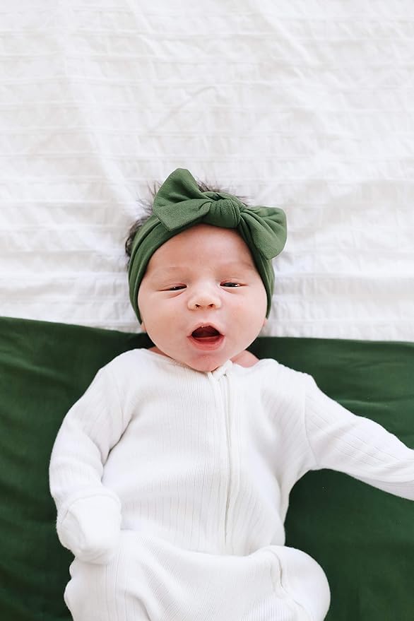 Copper Pearl Baby Bows: Stylish Headbands for Baby Girls, Premium Soft and Stretchy Baby Headbands, Perfect for Newborns, Trendy Designs - Alder