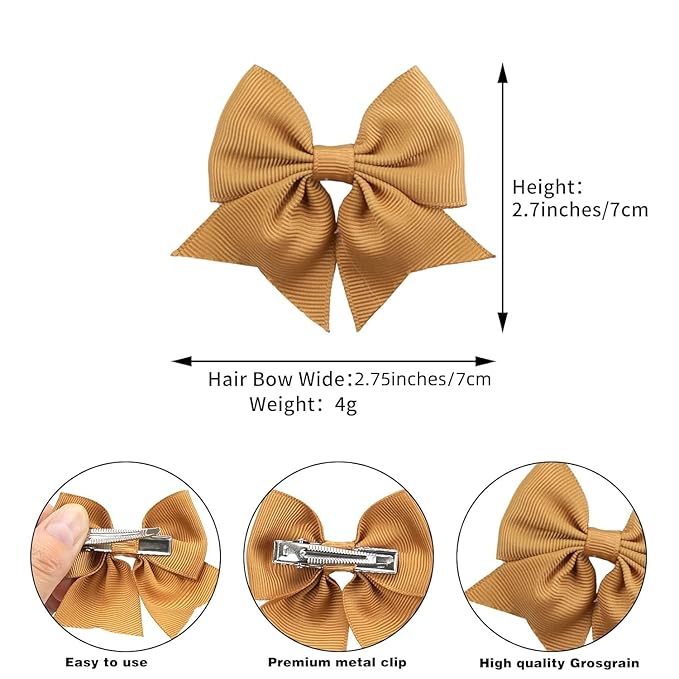 CÉLLOT 40pcs 2.75 inch Hair Bows for Girls Grosgrain Ribbon Toddler Hair Bows Alligator Clips for Baby Girls Kids Teens Back to School Hair Accessories in Pairs