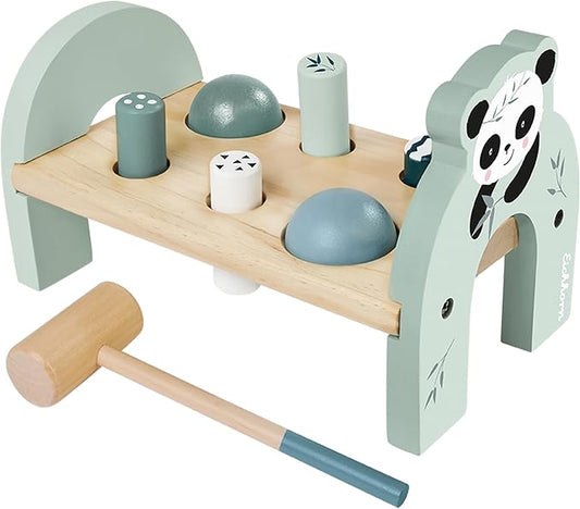 Eichhorn Wooden Hammering Bench - Colorful Motor Skills Toy for Toddlers with Hammer, Pegs and Balls, Promotes Coordination and Strength, Birch Wood, Age 1+