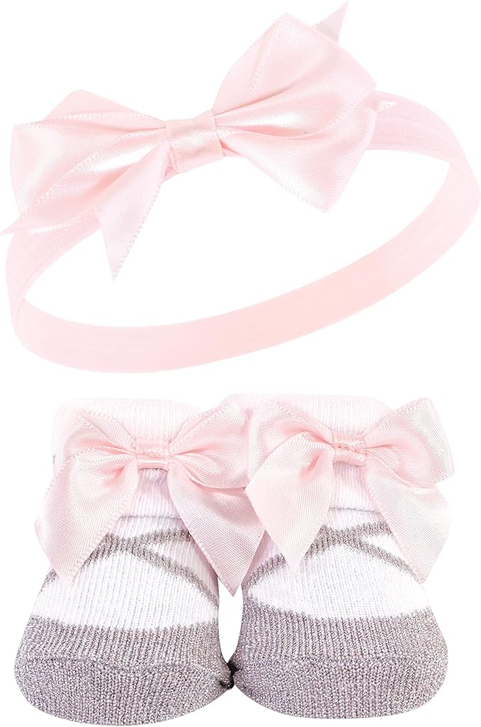 Hudson Baby Girl's Headband and Socks Giftset
