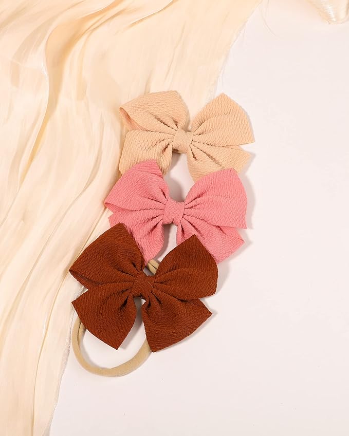 jollybows 40pcs Baby Girls Hair Bows Headband Nylon Hair Band Elastic Hair Accessories for Kids Infants Toddlers
