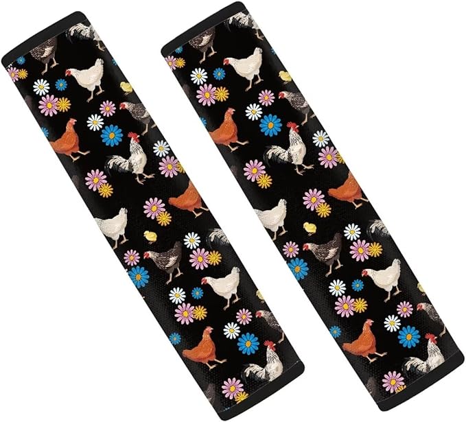 FOR U DESIGNS Chicken Seat Belt Cover Pad Cute Kids Seatbelt Cover Soft and Comfortable Car Seat Strap Cover 2 Pcs Shoulder Strap Car Accessories
