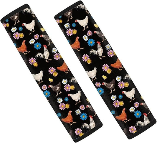 FOR U DESIGNS Chicken Seat Belt Cover Pad Cute Kids Seatbelt Cover Soft and Comfortable Car Seat Strap Cover 2 Pcs Shoulder Strap Car Accessories