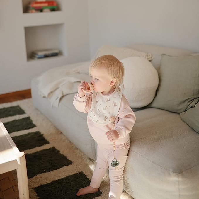 mushie 100% Silicone Baby Pacifier Clip BPA Free | Luna (Blush)