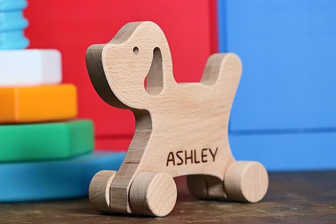 Wooden Giraffe Push Toy, Waldorf and Montessori Animal Toy, Personalized Toy Gift, Gift for Baby Shower, Wooden Toy, Personalized