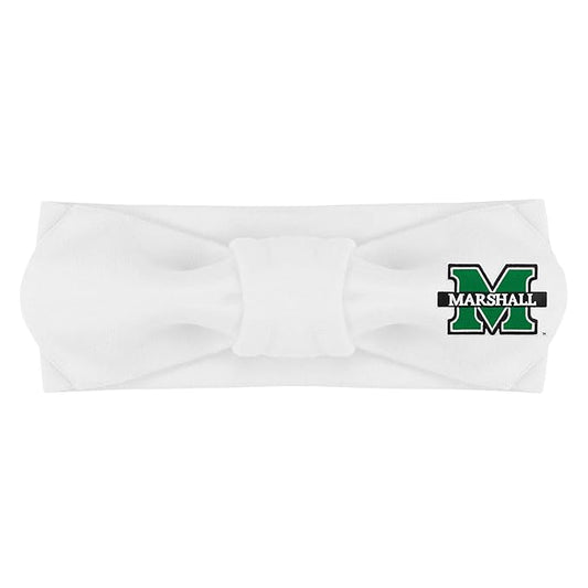 Creative Knitwear Marshall Thundering Herd Infant Girls White Solid Hair Knot Headband Embroidered Logo - Size Newborn - 4T