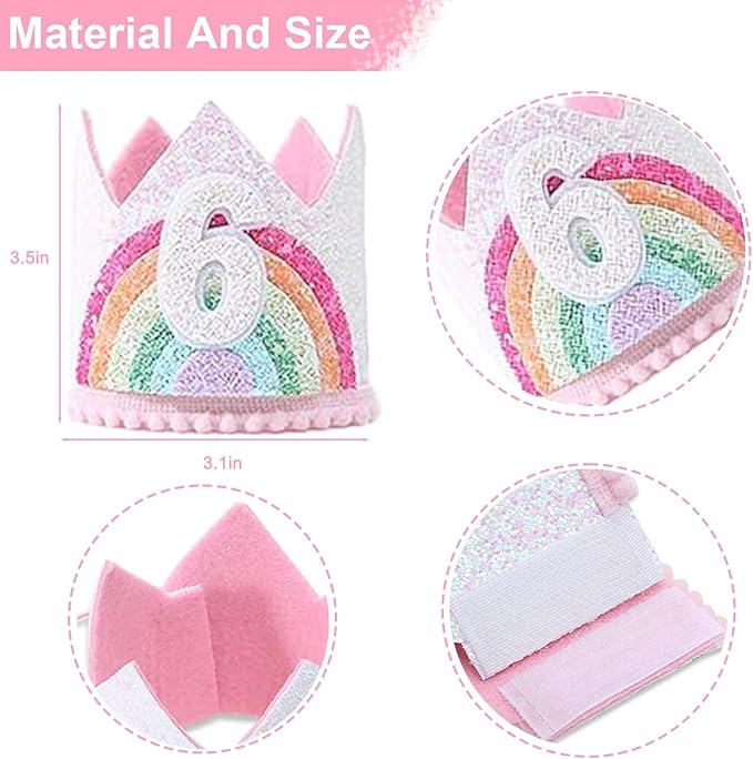 Boy Girl Birthday Crown, Prince Princess Birthday Hat Headband Tiara Crown Cake Photo Prop Party Decorations