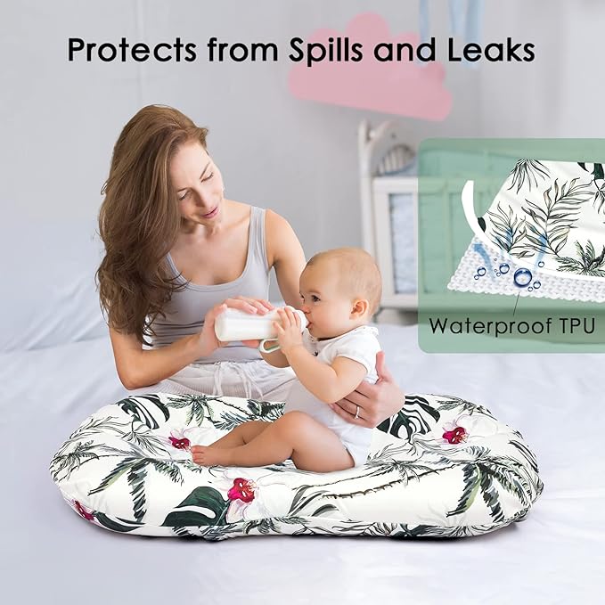 Ultra Soft Baby Lounger Cover | Mexxi 100% Hypoallergenic Stretchy Baby Nest Cover for Newborn (Cover Only) (White Orchid)