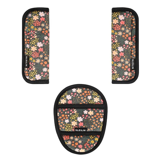 3 Pcs Car Seat Straps Shoulder Pads Suit for Kids : Ultra-Soft Child Car Seat Strap Covers, Kids Car Seat Strap Pads, Cute Plush Printed Seat Belt Covers, Hip Support, for Pushchair, Baby Stroller