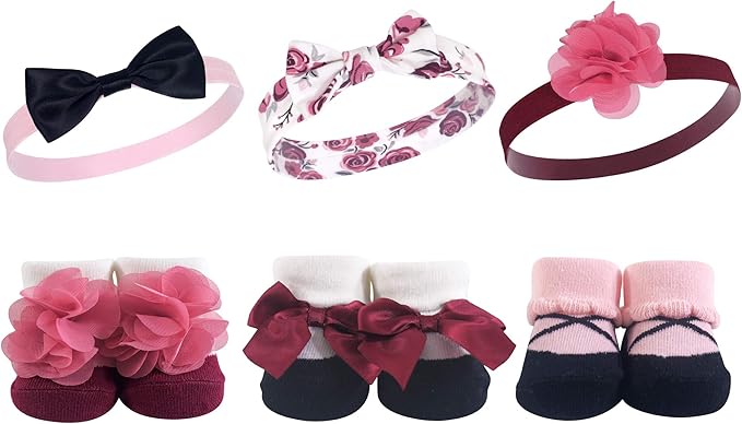 Hudson Baby Girl's Headband and Socks Giftset