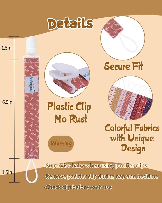 babygoal Baby Pacifier Clips 8 Pack 8PB26