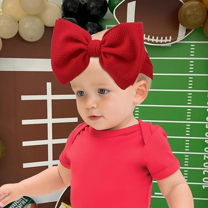 Baby Girl Football Headbands Hair Bows Super Bowl Hair Accessories for Newborn Infant Toddler Babies Headband Baby Girl Football Outfit