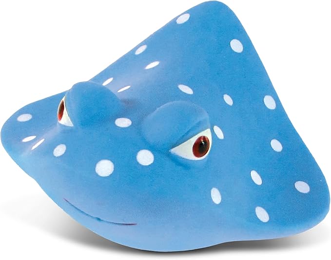 DolliBu Manta Ray Bath Buddy Squirter - Floating Blue Manta Ray Rubber Bath Toy, Fun Water Squirting Bathtime Play For Toddlers, Soft Sea Life Animal Toy For The Bathtub, Beach & Pool for Girls & Boys