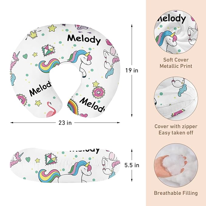 Personalised Car Seat Cover for Babies - White Horse Multi-use Carseat Canopy Cover with Name, Car Seat Covers, Christmas Birthday Gifts for Infant Boys and Girls(27"x29")