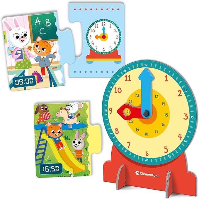 Clementoni | Time | Contains 1 Clock, 13 Mini Puzzles and 1 Guide. | 4 Years | 52792