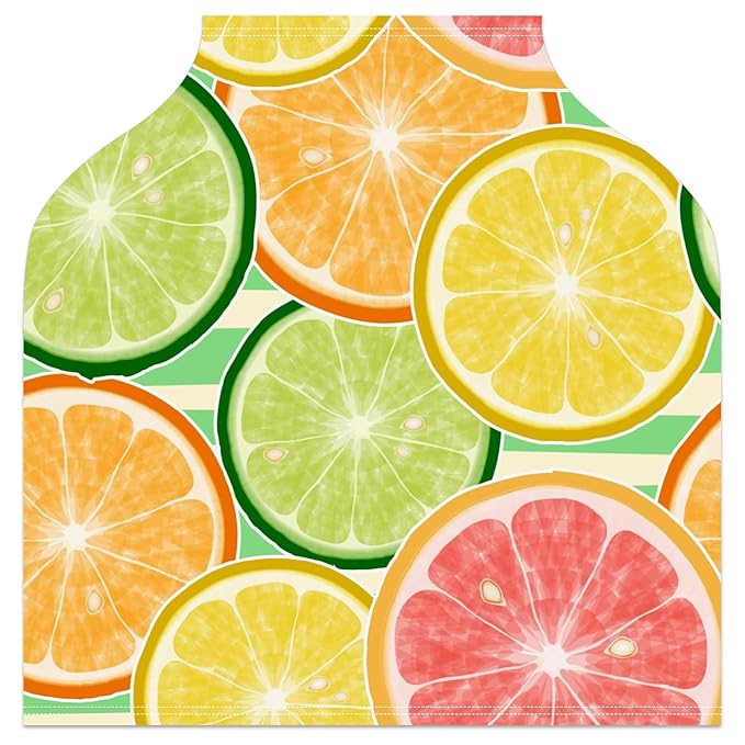 Baby Car Seat Stroller Covers Citrus Lemon Orange Slices Fruit Nursing Cover Breastfeeding Scarf Soft Breathable Stretchy Infant Car Canopy Coverage Carseat Cover for Boys and Girls Multi Use