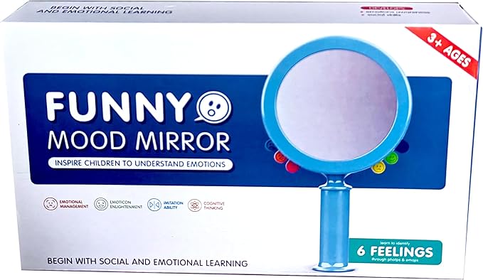 Emotion kids Mirror - Social Emotional Learning Activities & Autism Toys for Toddlers - Sensory Toys for Kids with Autism - Autism Sensory Products for Calm Down Corner - Therapy Games for Kids