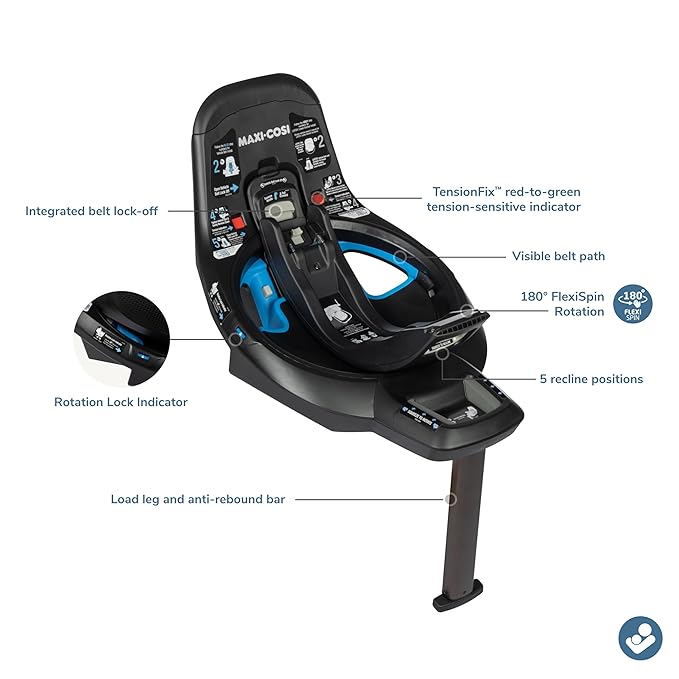 Maxi-Cosi Peri 180 Rotating Infant Car Seat Base, Black