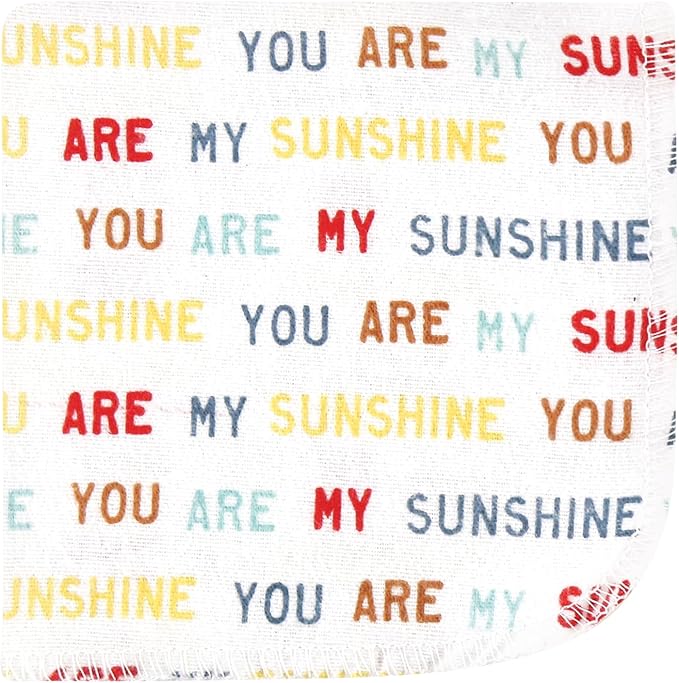 Hudson Baby Unisex Baby Flannel Cotton Washcloths, My Sunshine 12 Pack, One Size