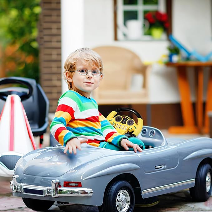 Toyvian Kids Steering Wheel - Simulated Driving Controller, Early Education Pretend Driving Toy with Light Music, Steering Wheel Toys for Toddlers 1-3