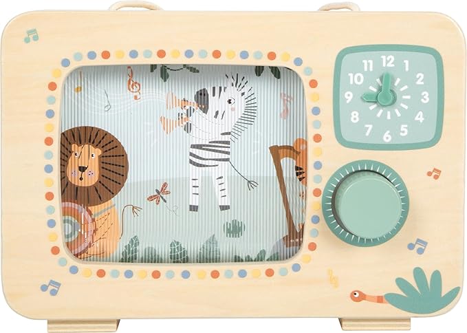 small Foot Safari 12735 Musical Toy 100% Certified Wood with Rotating Panorama Picture for Children from 24 Months