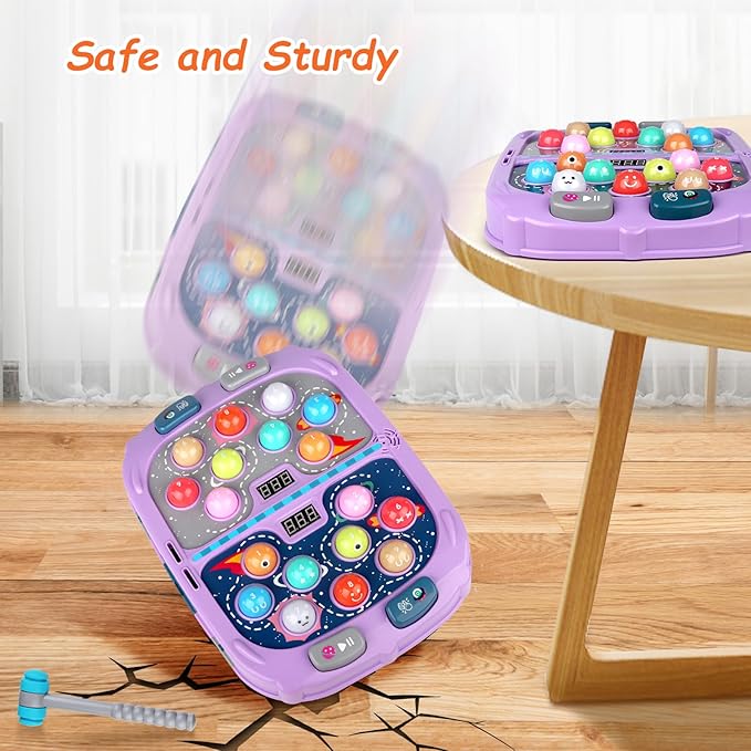 Whack Game Mole for Kids, Toys for 3 4 5 6 7 8+ Year Old Girls Boys, Pounding Toddler Toys for Age 3-8, Birthday Gifts for Girls Age 3 4 5 6 7 8 Years Old, Interactive Toys with 3 Modes, Music, Light