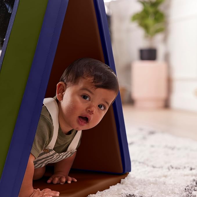 ECR4Kids SoftZone Double-Sided Folding Floor Mirror, Daycare Essentials, Earthtone